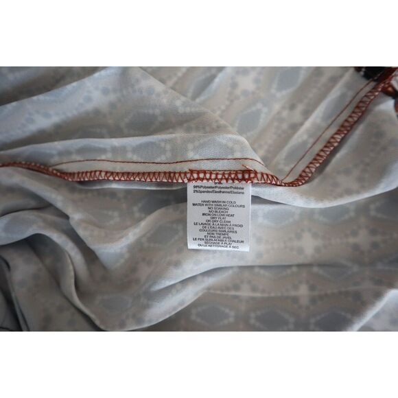 CIEBON Women's Sz S Black Multi Edda Pleated Tie Neck L/S Satin Mini Dress - Picture 7 of 8